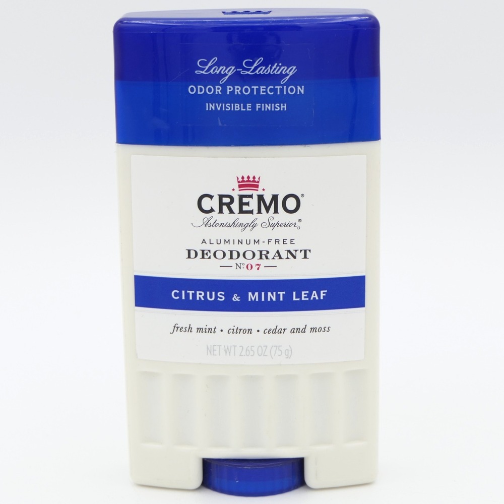Cremo Aluminum-Free Deodorant No. 7 Citrus & Mint Leaf 2.65 oz Invisible Finish
